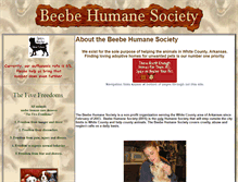 Tablet Screenshot of beebehumanesociety.org